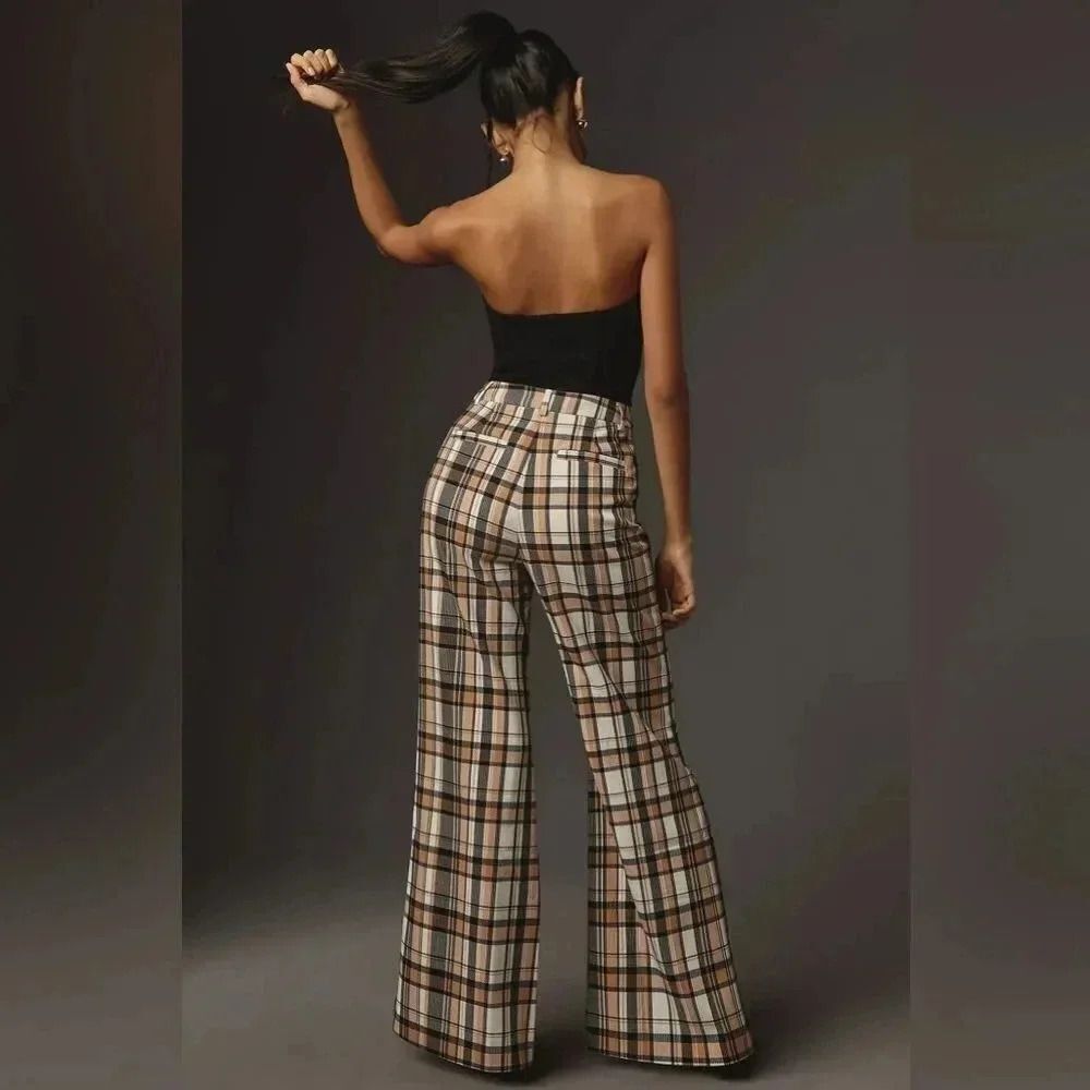 Maeve Flowy Wide-Leg Trousers - Neutral Motif - Size 6 Tall (NWT!)